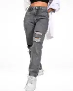 SmokeRush Distressed Straight Jeans